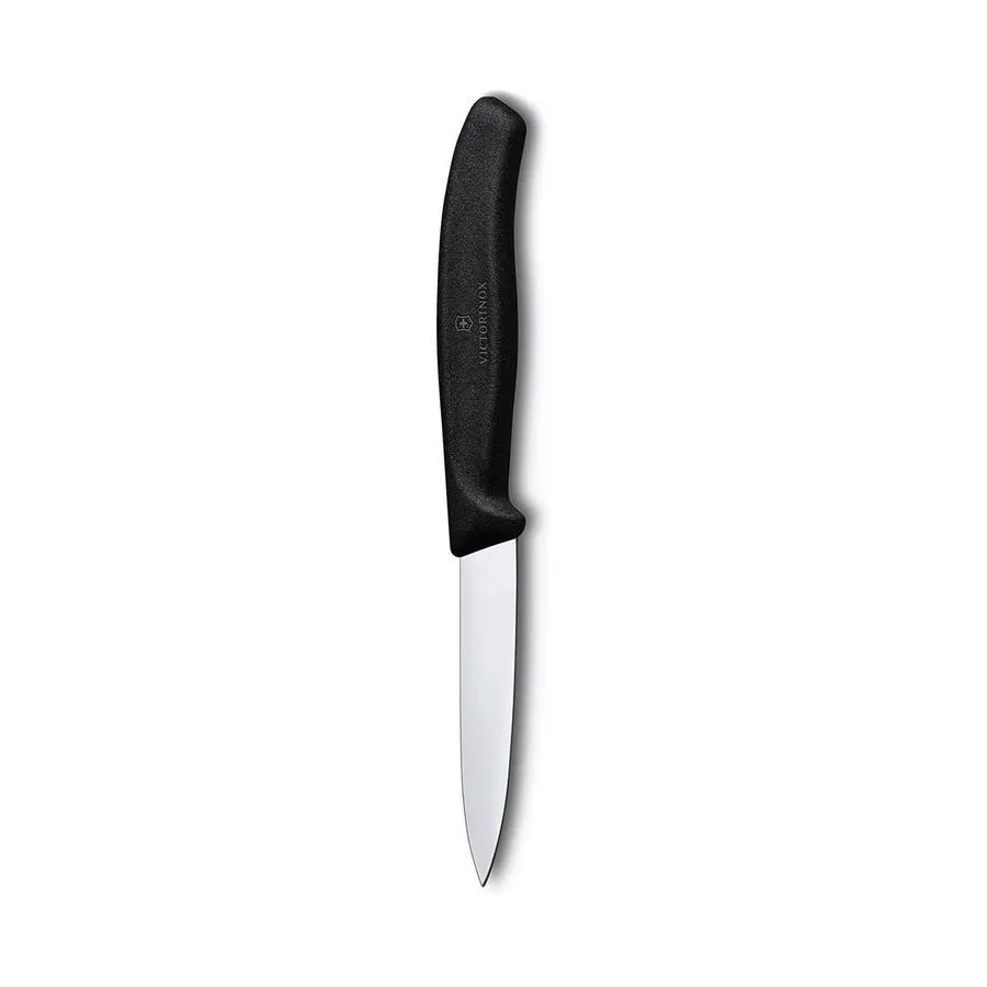 Victorinox Swiss Classic 8cm Paring Knife Straight Edge Pointed Tip Black
