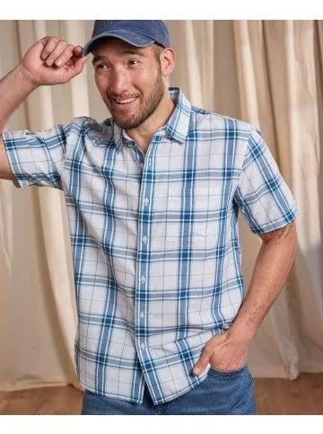 Men's Check Shirt in White/pale Green