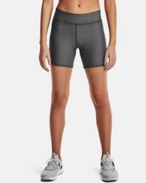 Under Armour® Womens Heatgear Mid Rise Middy Shorts Charcoal Light