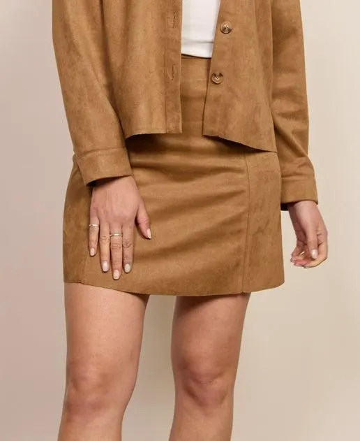 Women's Faux Suede Mini Skirt