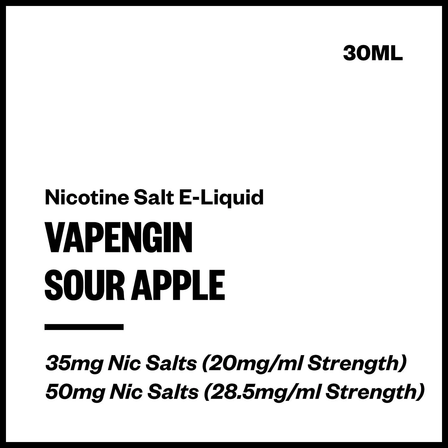 Vapengin - Sour Apple (Nic Salt E-Liquid 30ml)