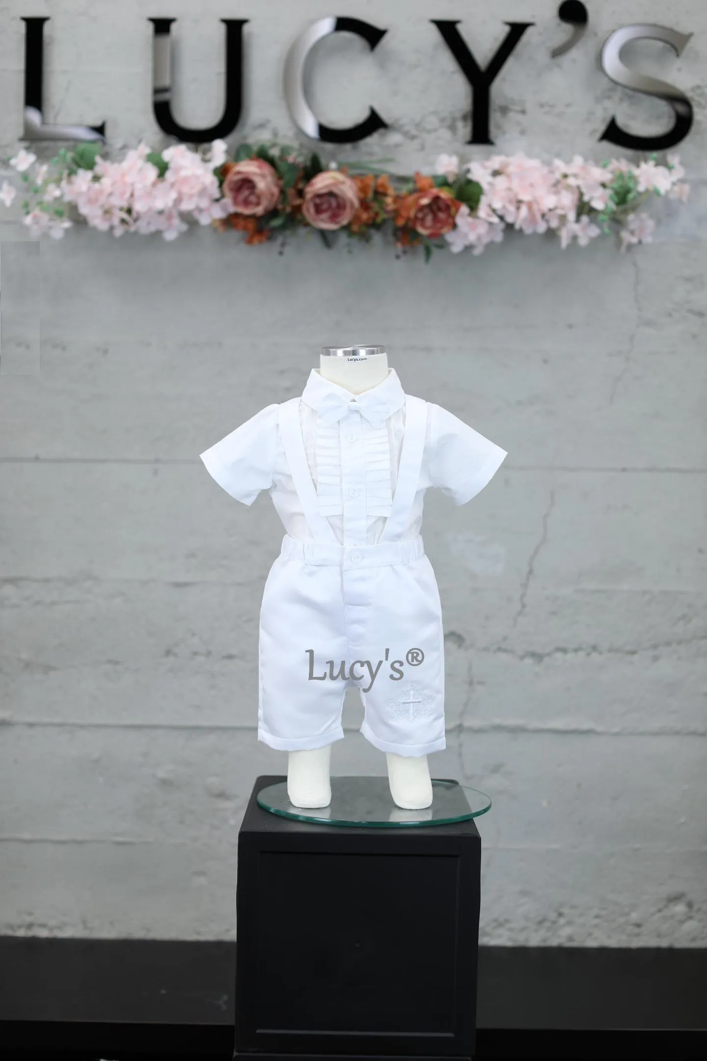 Daniel II Baby Boys Premium Christening/Baptism Bodysuit Suspender Pants Outfit - Nimble | Lucy's