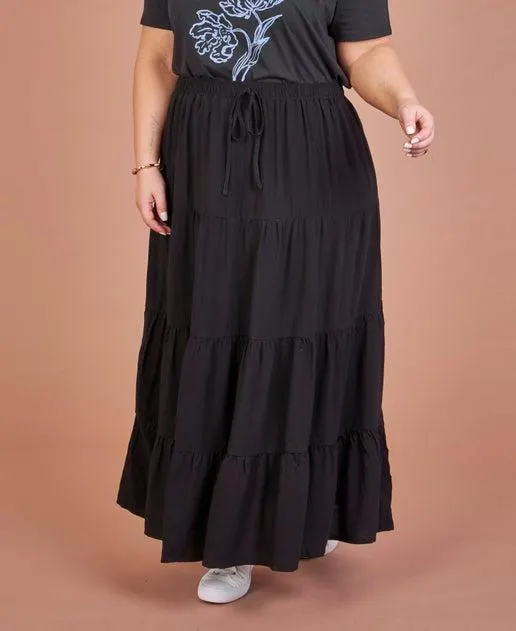Women's Isobelle Curve Tiered Maxi Skirt