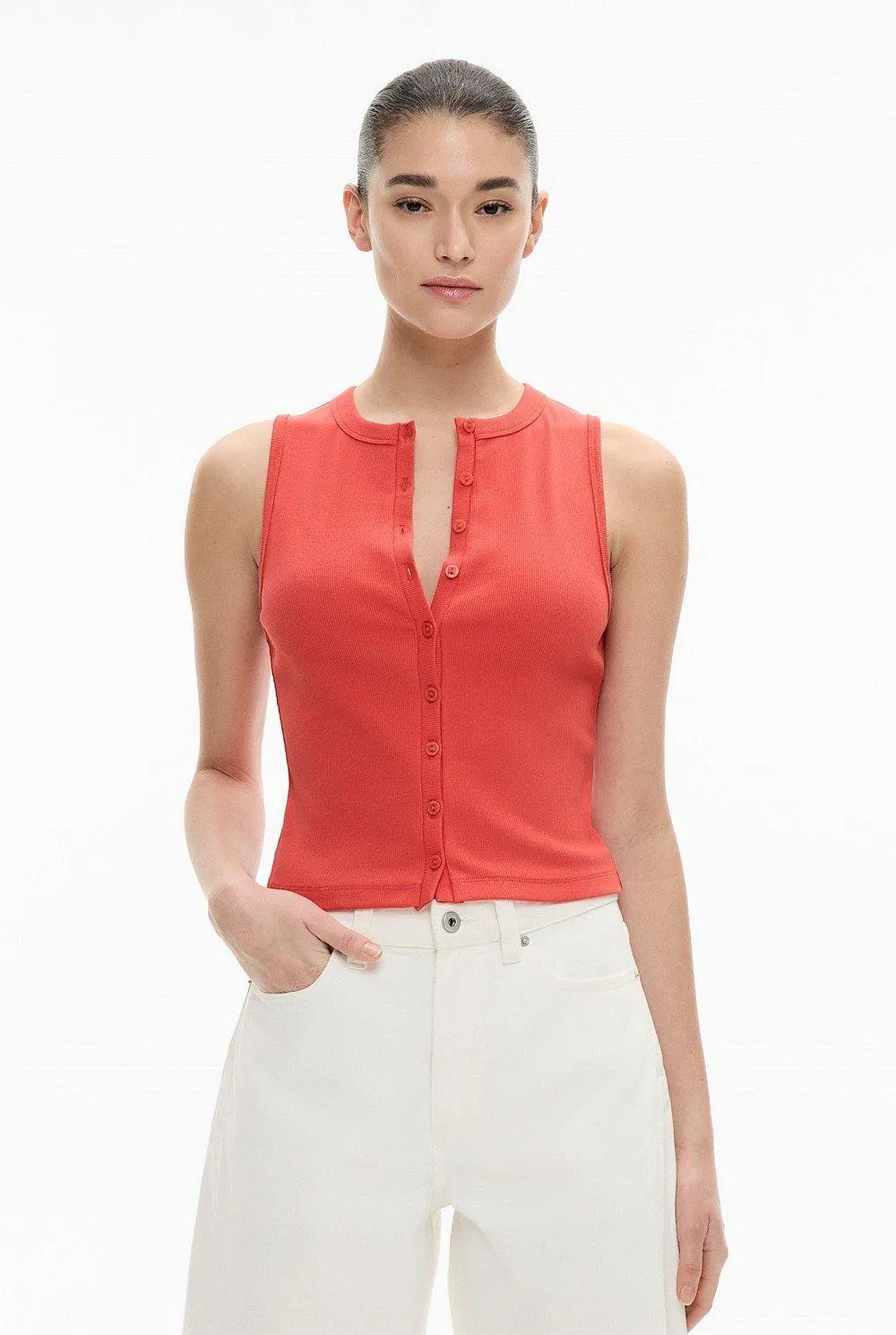 Button Through Tank Top