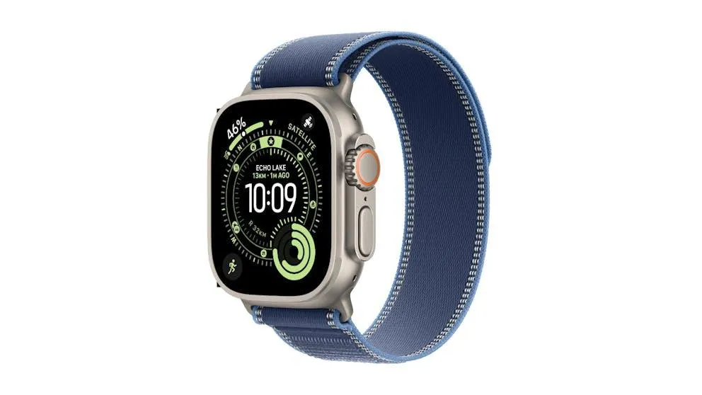 Apple Watch Ultra 3 GPS + Cellular 49mm Natural Titanium Case with Blue/Bright Blue Trail Loop - M/L