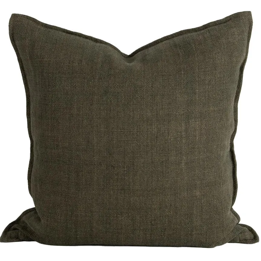 Flaxmill linen cushion cover moss 60cm