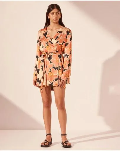 Rosa Silk Wrap Mini Dress