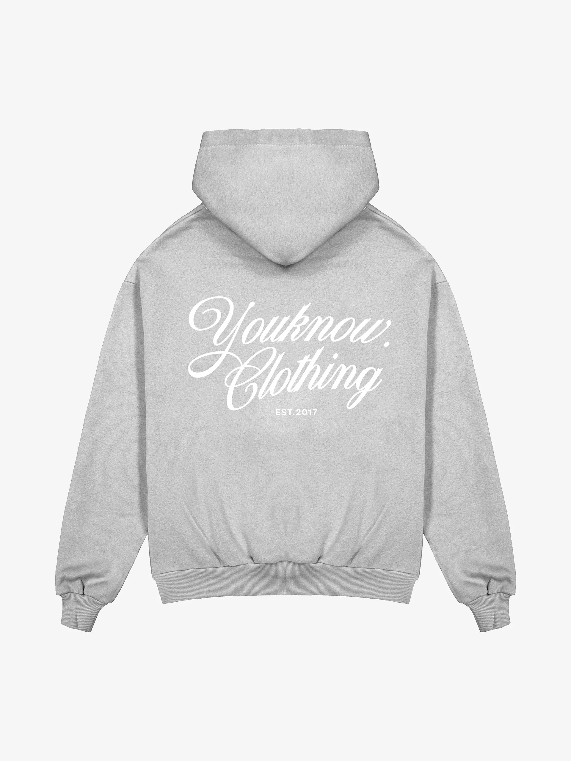SCRIPT HOODIE SPECKLED GREY