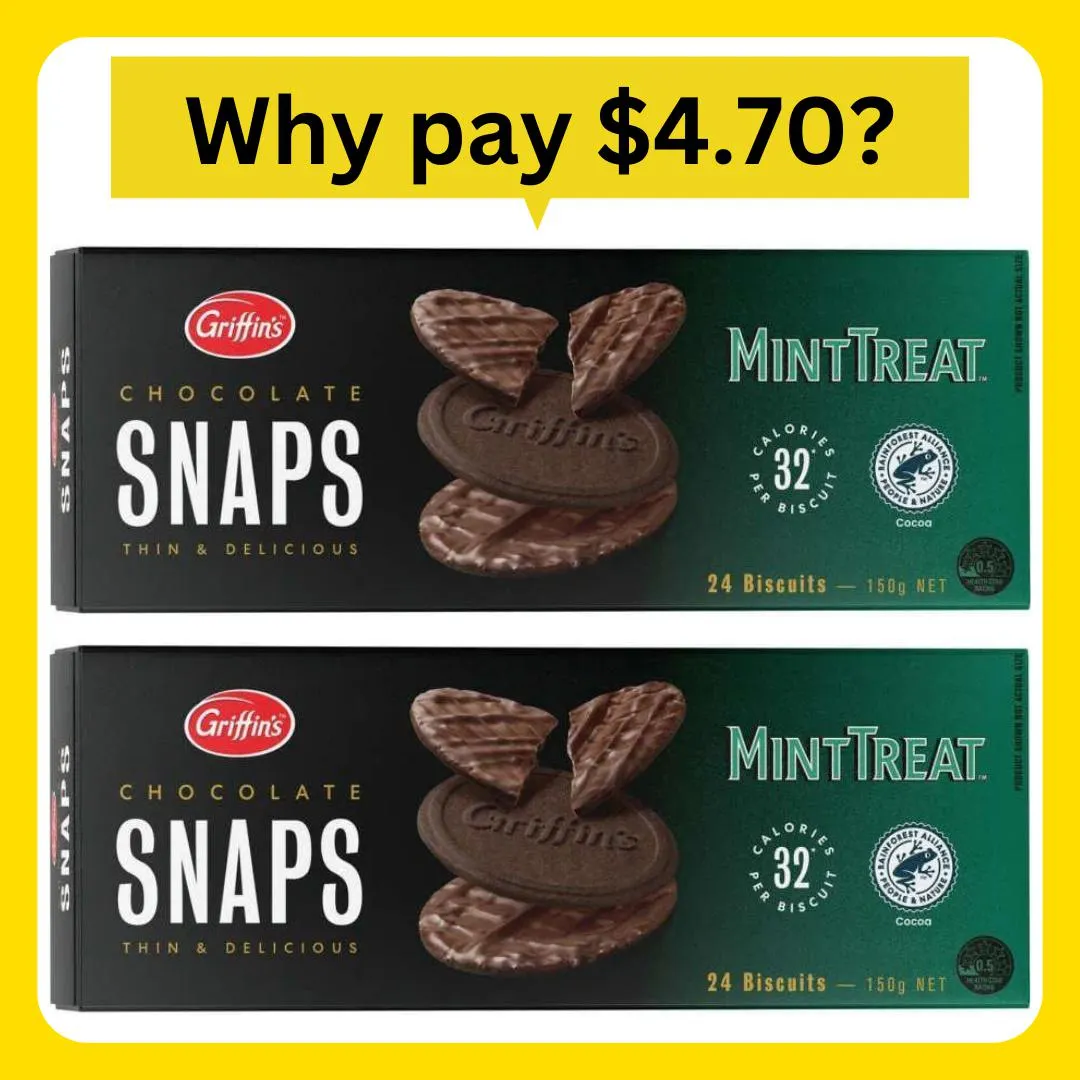 Griffin's Snaps Mint Treat Chocolate Biscuits 150g