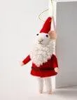 Christmas Shop Wool Ornament, Santa Mouse