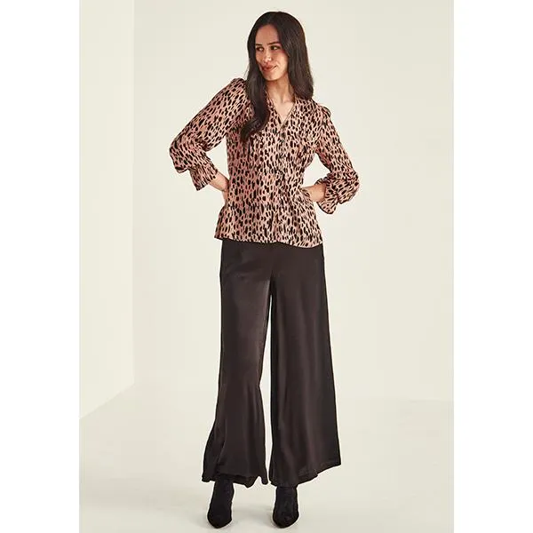 Janet Top Latte Print