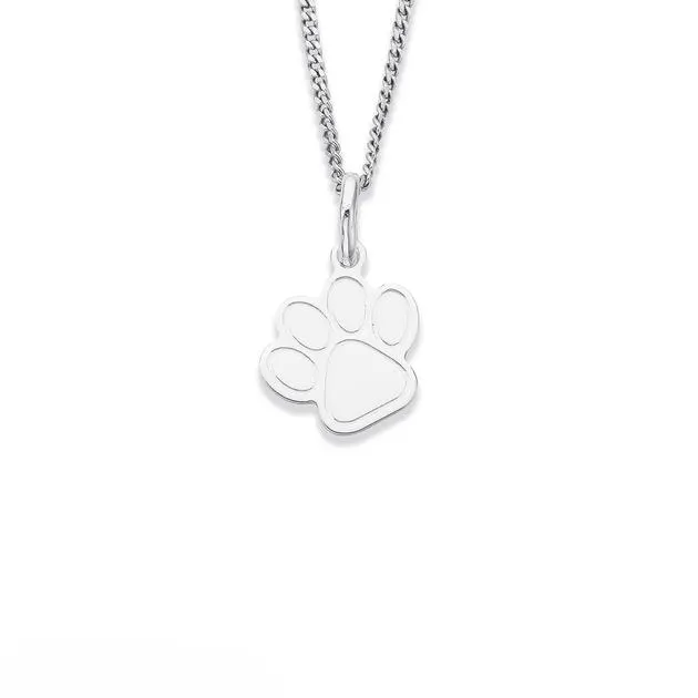 Sterling Silver Paw Print Pendant