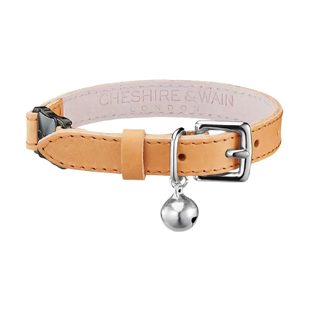 Heritage Leather Cat Collar - Honey Orange
