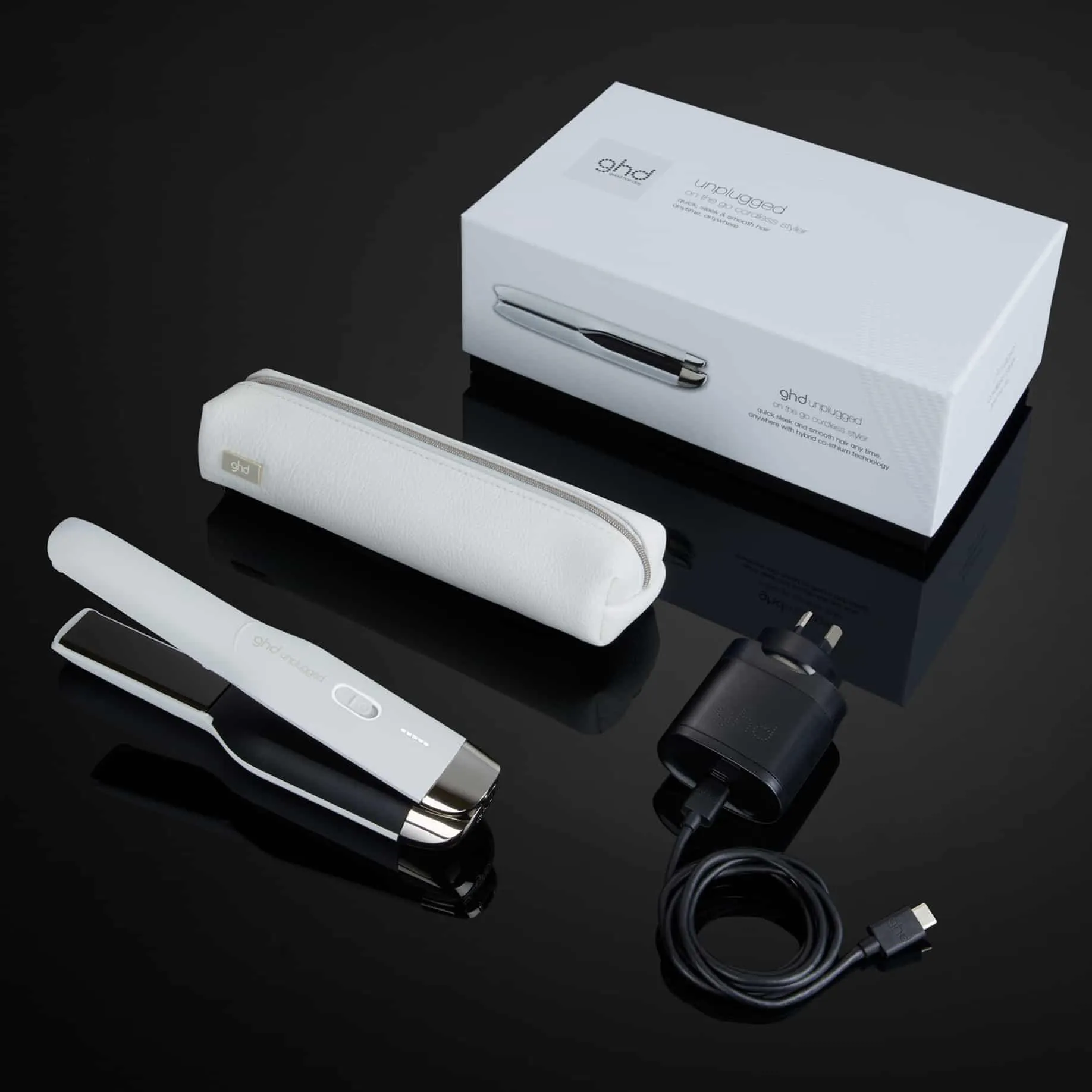 GHD UNPLUGGED® CORDLESS HAIR STRAIGHTENER IN MATTE WHITE