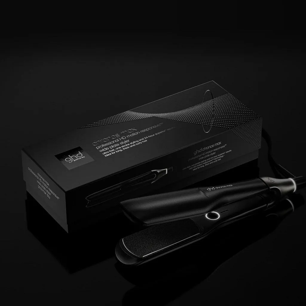 NEW GHD CHRONOS MAX BEST WIDE PLATE HAIR STRAIGHTENER (43MM PLATE) BLACK