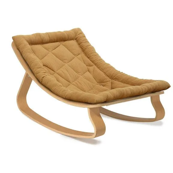 Charlie Crane Baby Rocker Levo - Beech with Camel Cushion