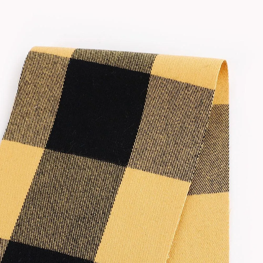 Stretch Cotton / Viscose Buffalo Check - Bumblebee