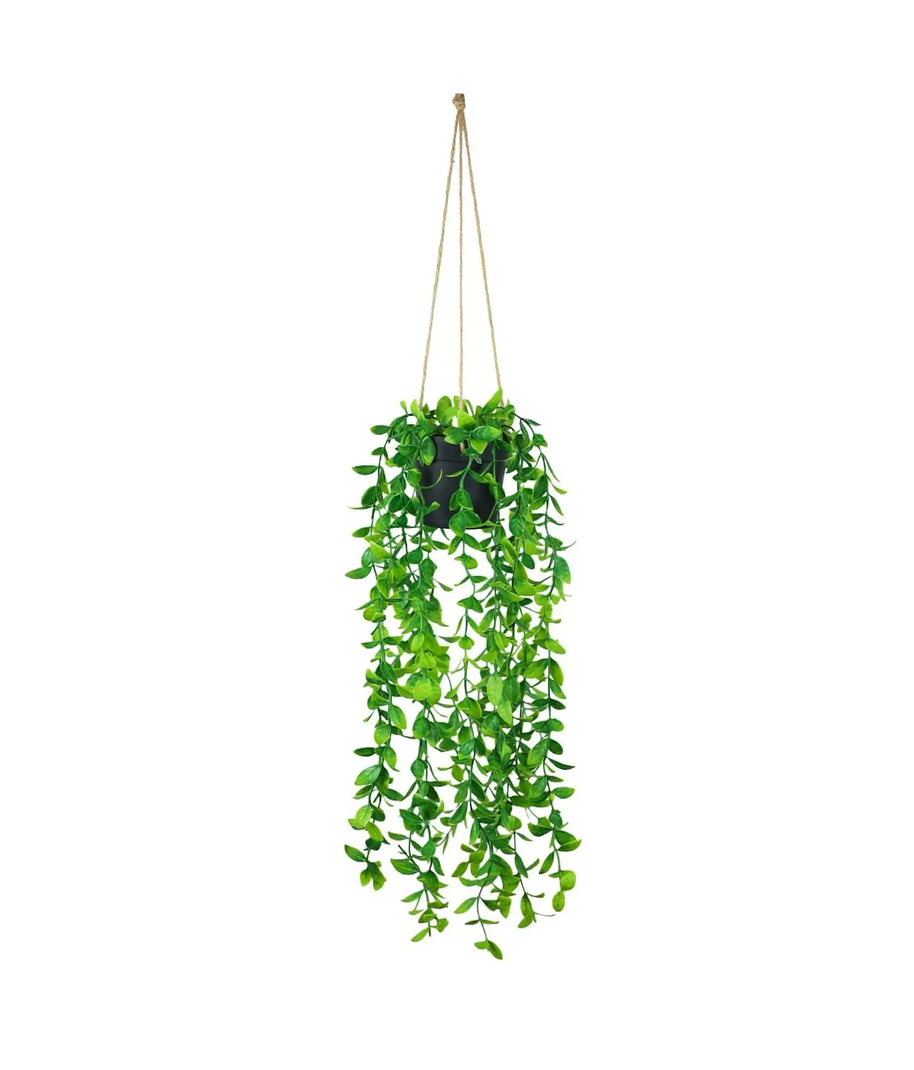 Hanging Faux Leaves Plant with Black Pot 45cm