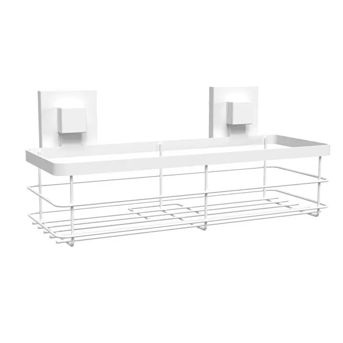 Fusion-Loc Matte White Style Suction Large Shower Caddy
