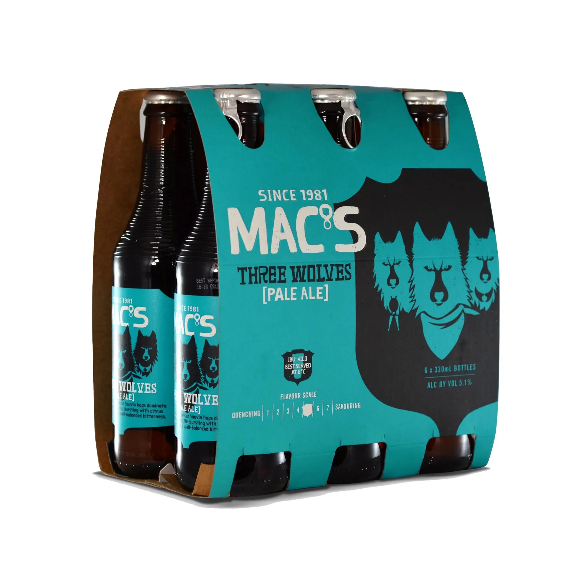 Mac's Three Wolves 330ml Bottle 6pk