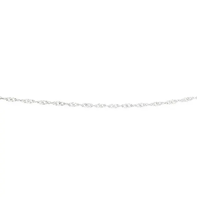 9ct White Gold, 50cm Solid Singapore Chain