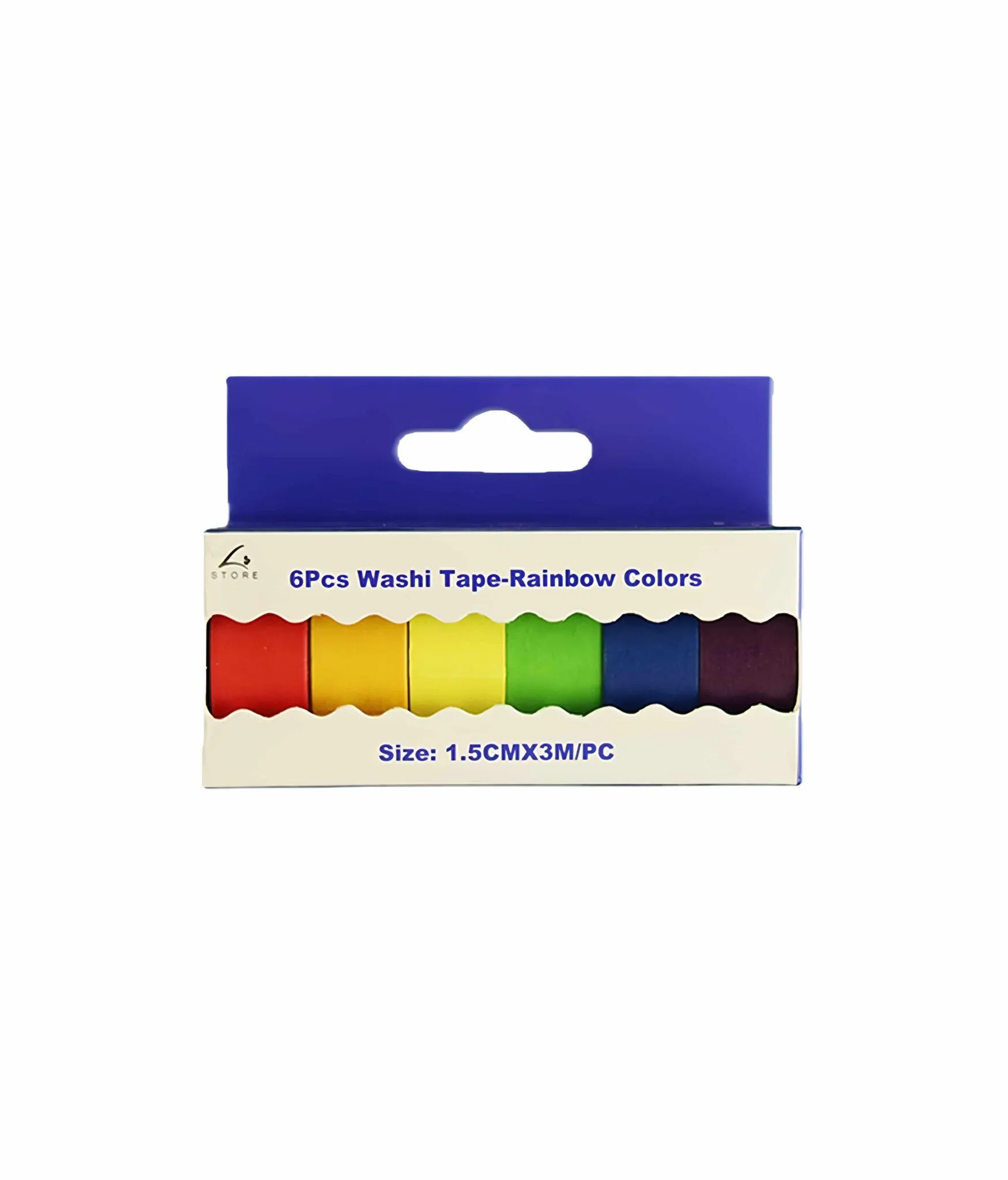 Rainbow Colors Washi Tape 6pk