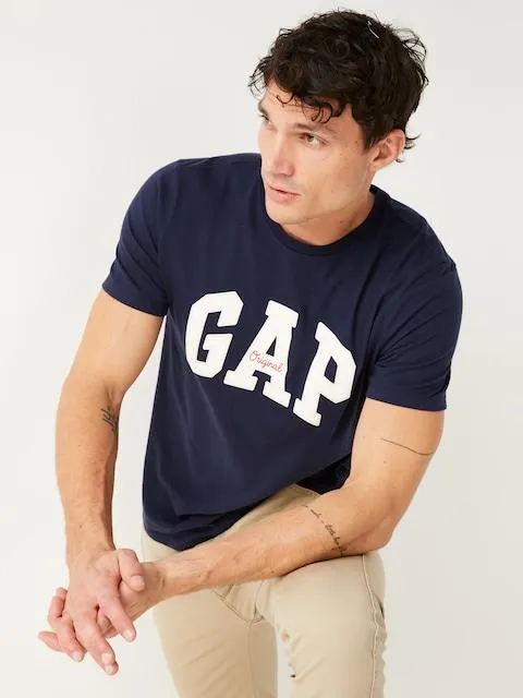 GAP White Logo Tee Navy