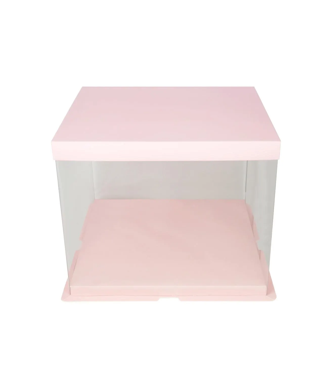 Light Pink Double Layer Transparent Cake Box 12in