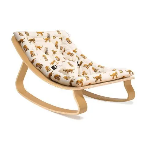 Charlie Crane Baby Rocker Levo - Beech with Jaguar Cushion
