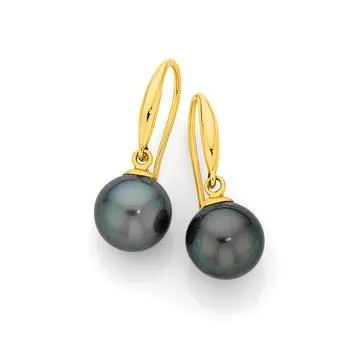 9ct, Tahitian Pearl Drop Earrings