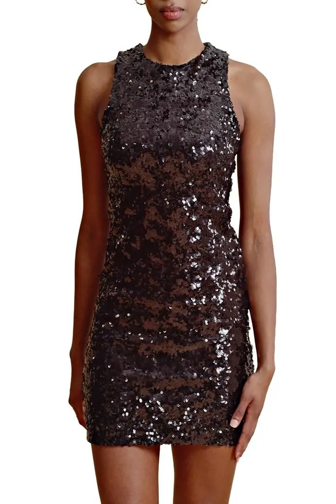 Sequins Sleeveless Mini Dress