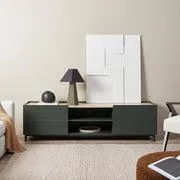 Murphy Entertainment Unit - Green/Natural