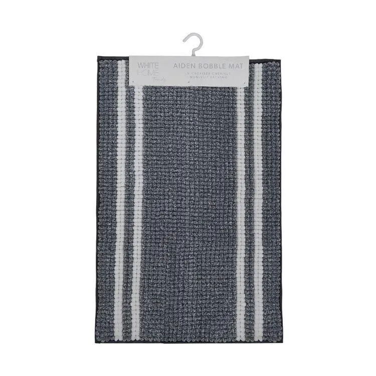 White Home Aiden Bobble Bath Mat Charcoal Bath Mat