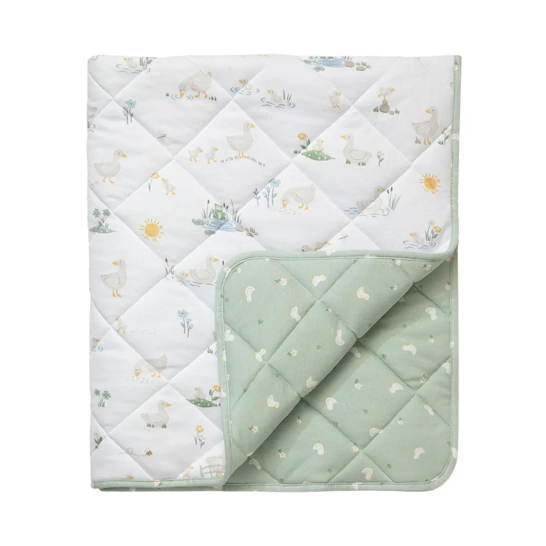 Living Textiles Goosey Goosey - Reversible Jersey Cot Comforter