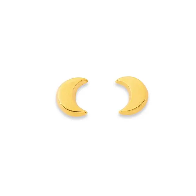 9ct Crescent Moon Studs