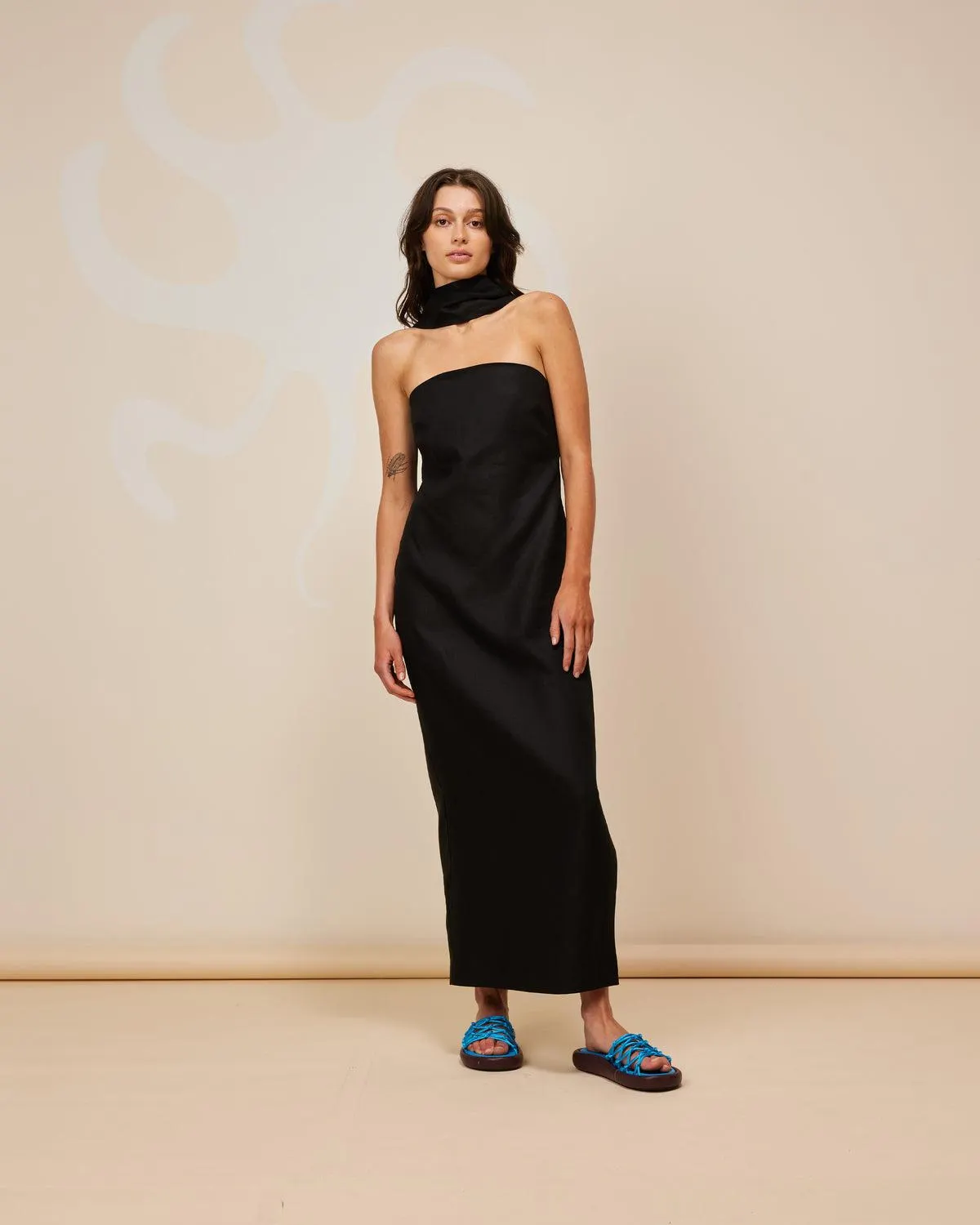 Ava linen sash dress