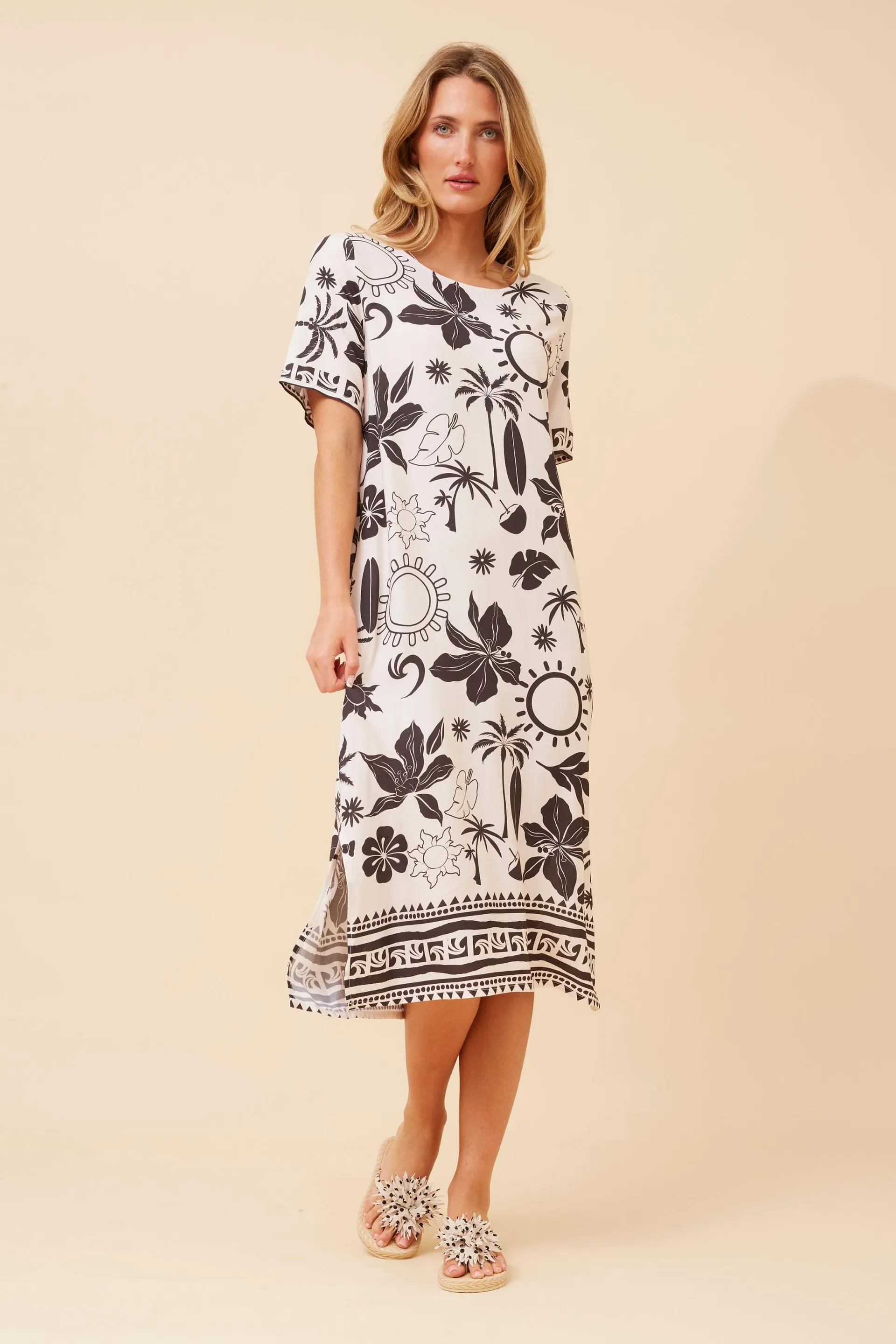 ZORIKA BORDER PRINT DRESS