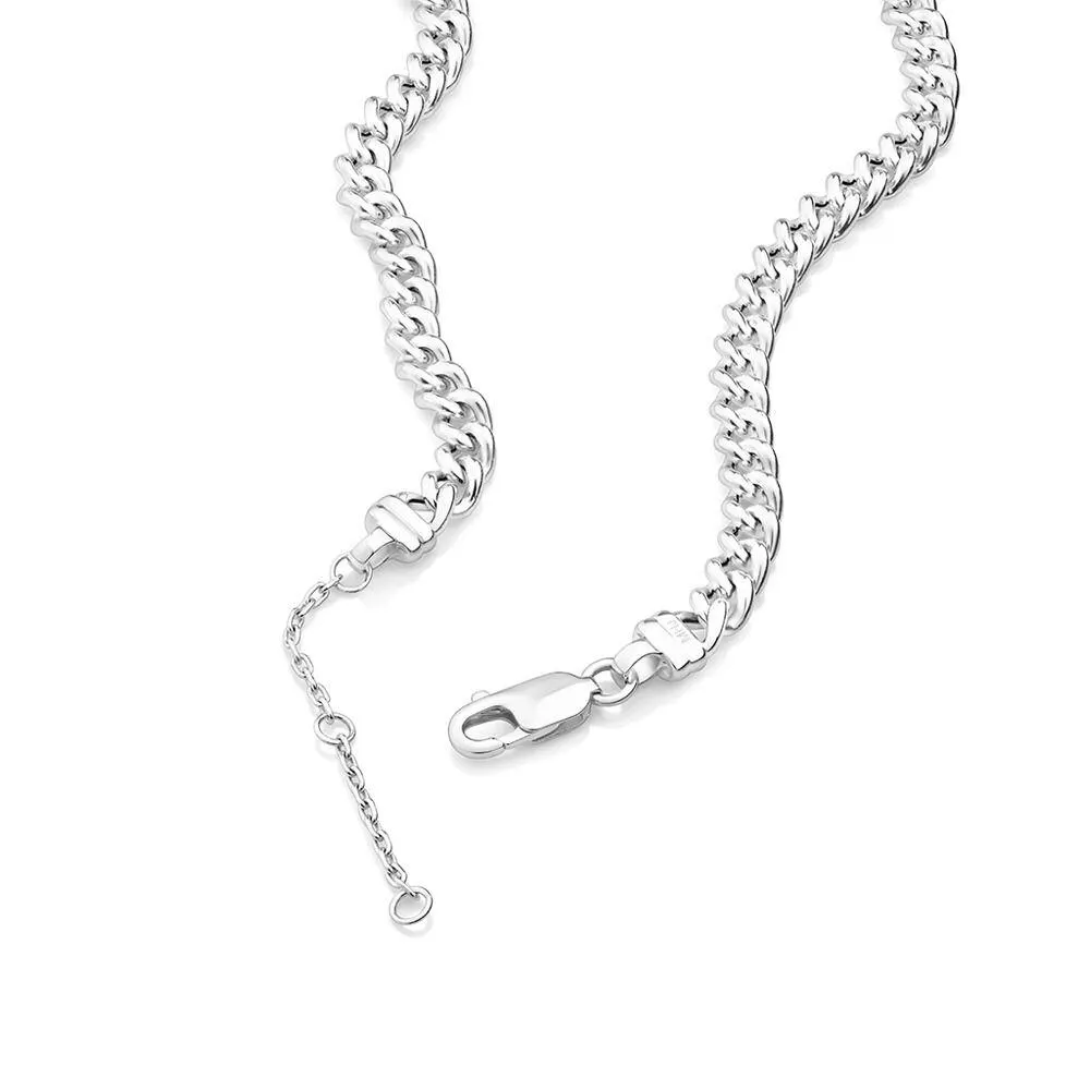 45cm (18") 6.5mm-7mm Width Curb Chain in Sterling Silver