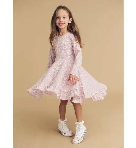 Huxbaby Flowerbow Long Sleeve Swing Dress