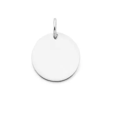 Sterling Silver 15mm Round Disc Pendant