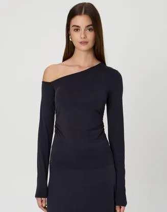 Asymmetric Off Shoulder Modal Top