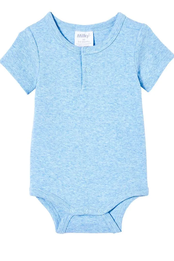 MILKY Rib Bubbysuit - Ice Blue