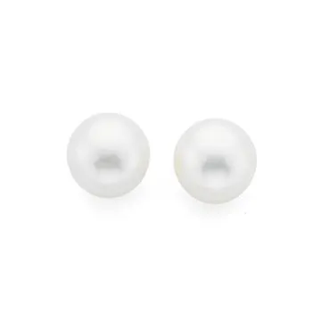 Sterling Silver 10mm Freshwater Pearl Studs