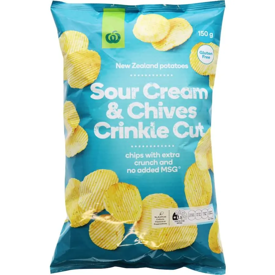 Countdown Chips Sour Cream Chives Crinkle Cut