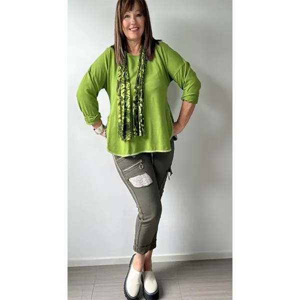 Stretch Magic Pants With Double Zip Khaki