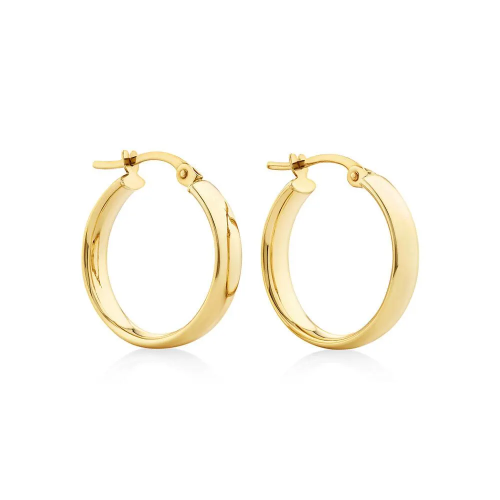 15mm Hoop Earrings in 10kt Yellow Gold