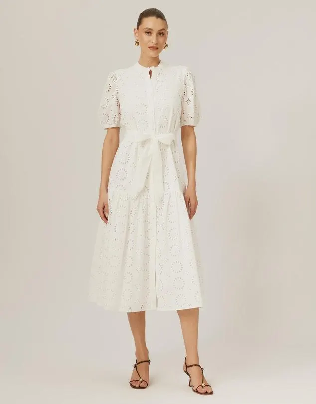 Abbey Broderie Midi Dress