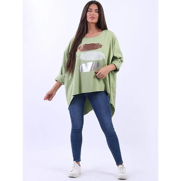 Italian 3 feather Sweatshirt Pistachio