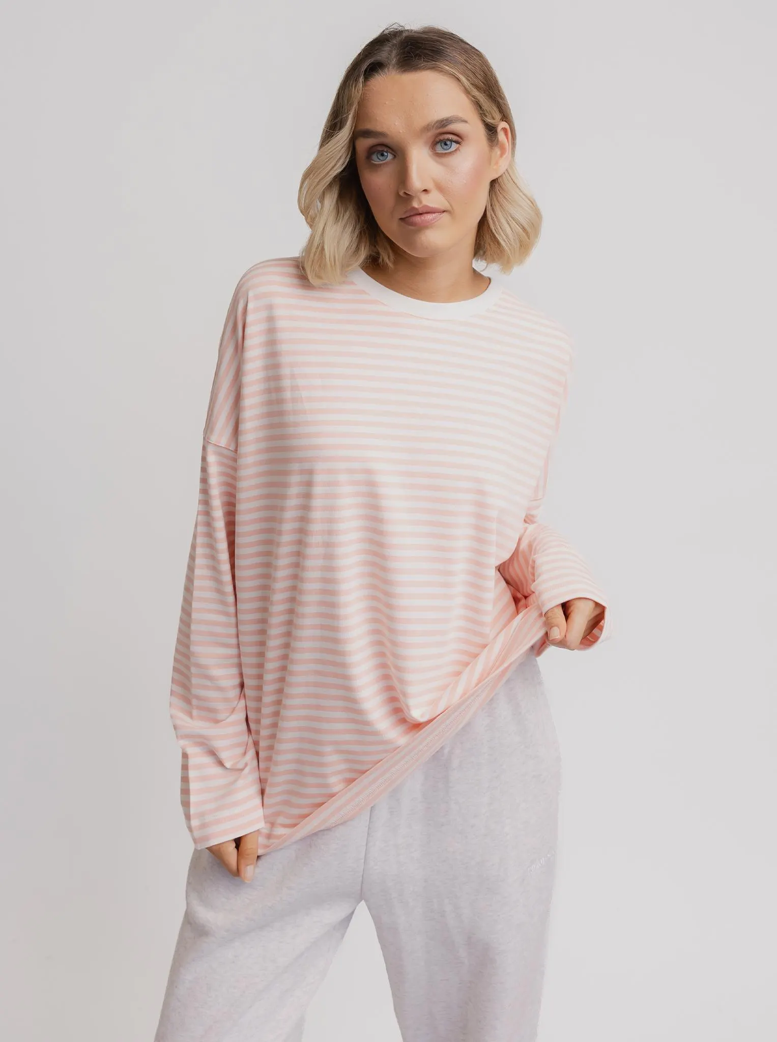 Essential Long Sleeve in Pink Stripe