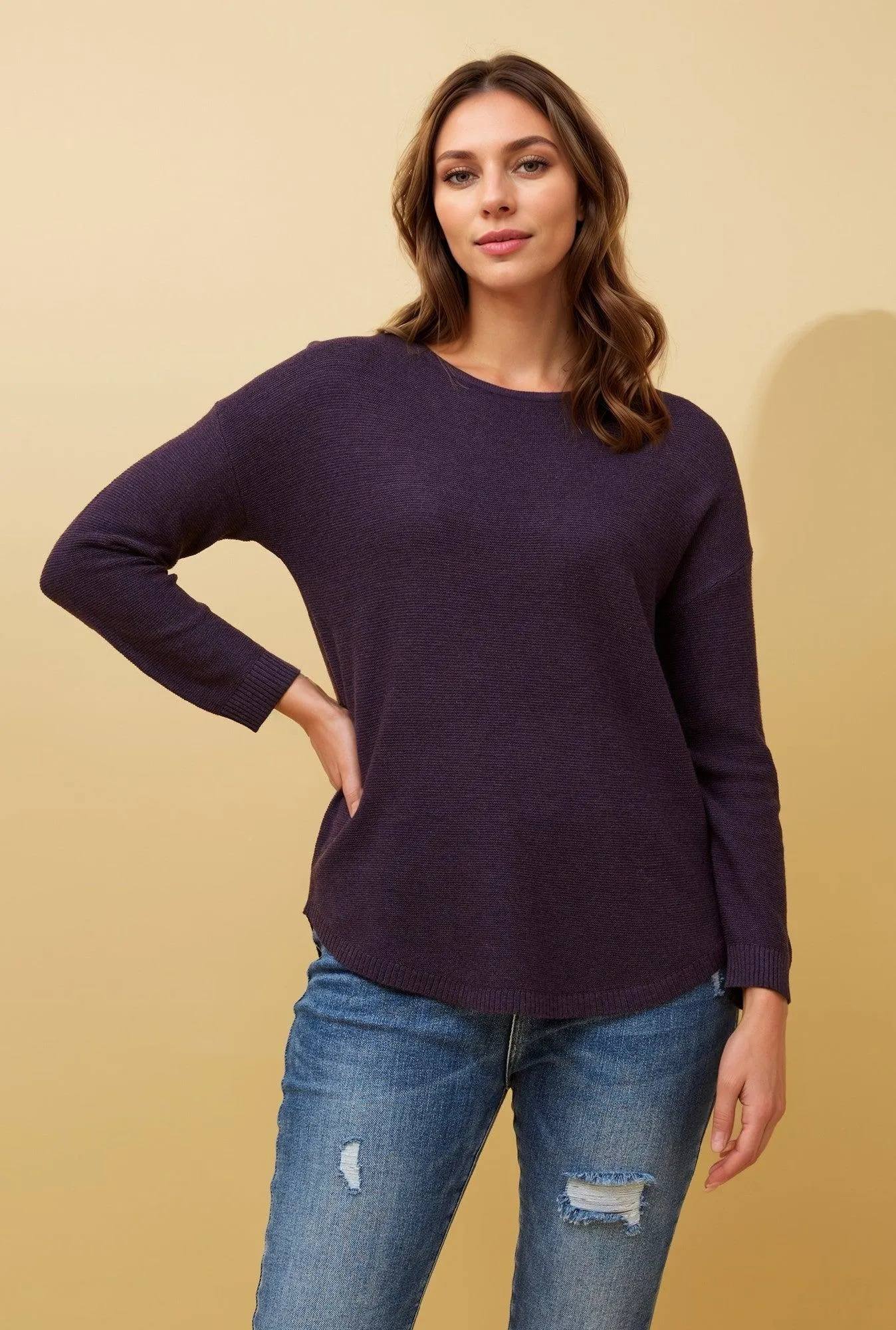 DARYLE SOLID KNIT PULLOVER